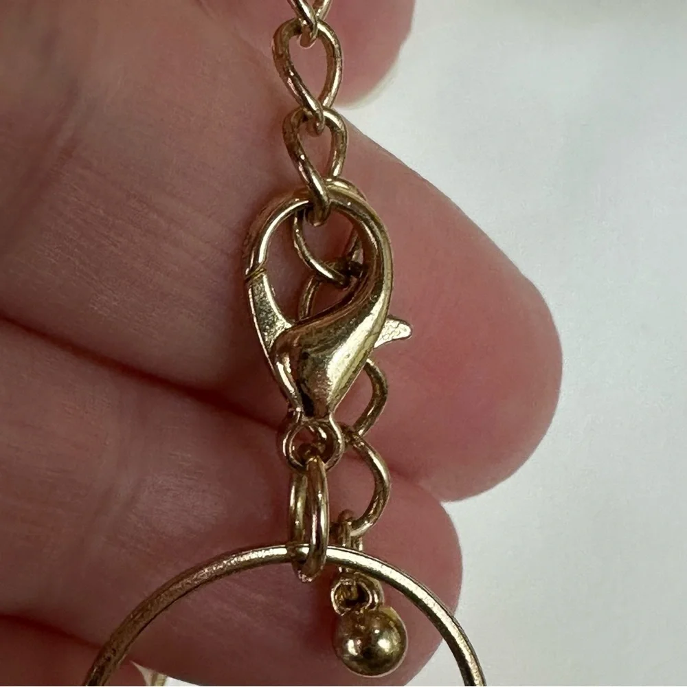 Long Circle Large Link Gold Tone Chain Necklace Statement Maximalist